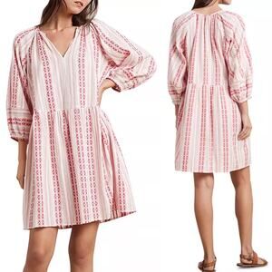 Velvet by Graham & Spencer Nona Cotton Printed Peasant Dress size Large